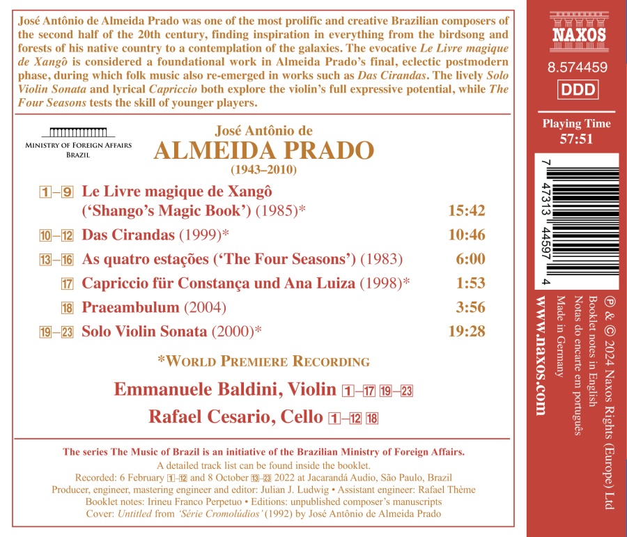 Almeida Prado: Works for Violin and Cello - slide-1