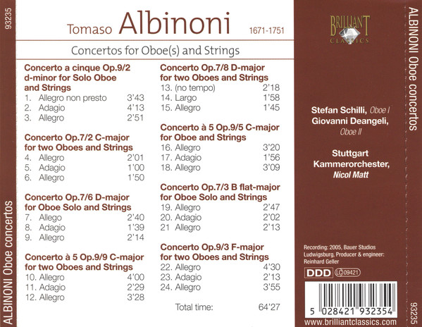 Albinoni: Oboe Concertos - slide-1