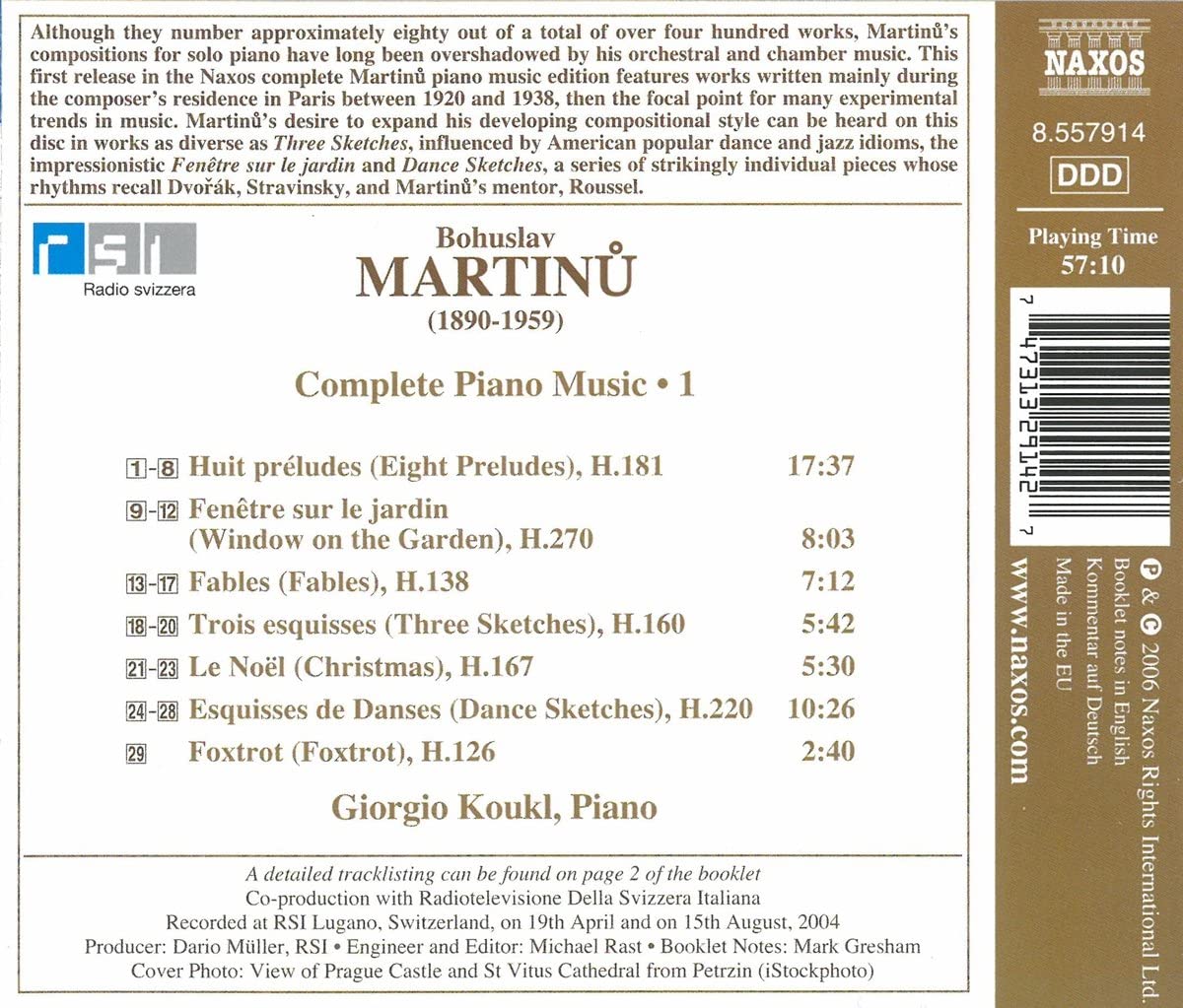 Martinu: Complete Piano Music Vol. 1 - slide-1