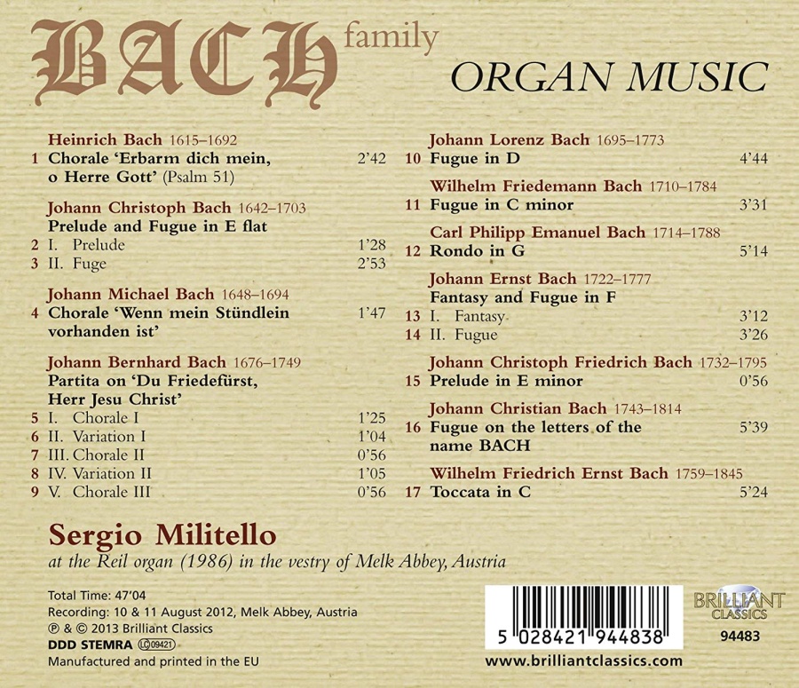 Bach Family: Organ Music - slide-1