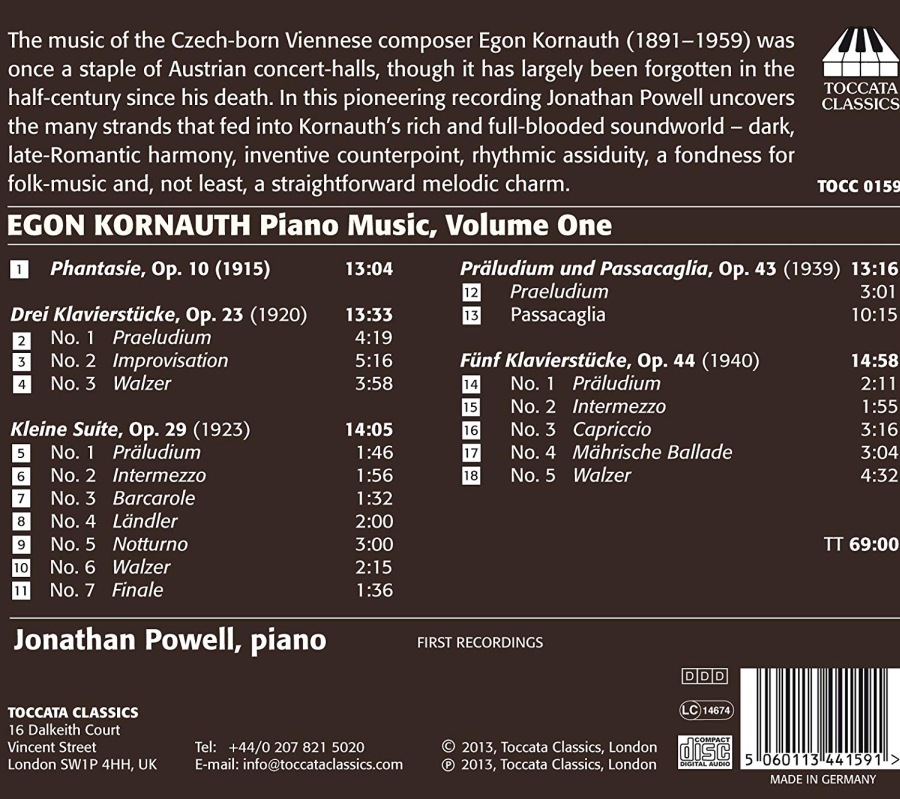 Egon Kornauth: Piano Music Vol. 1 - slide-1