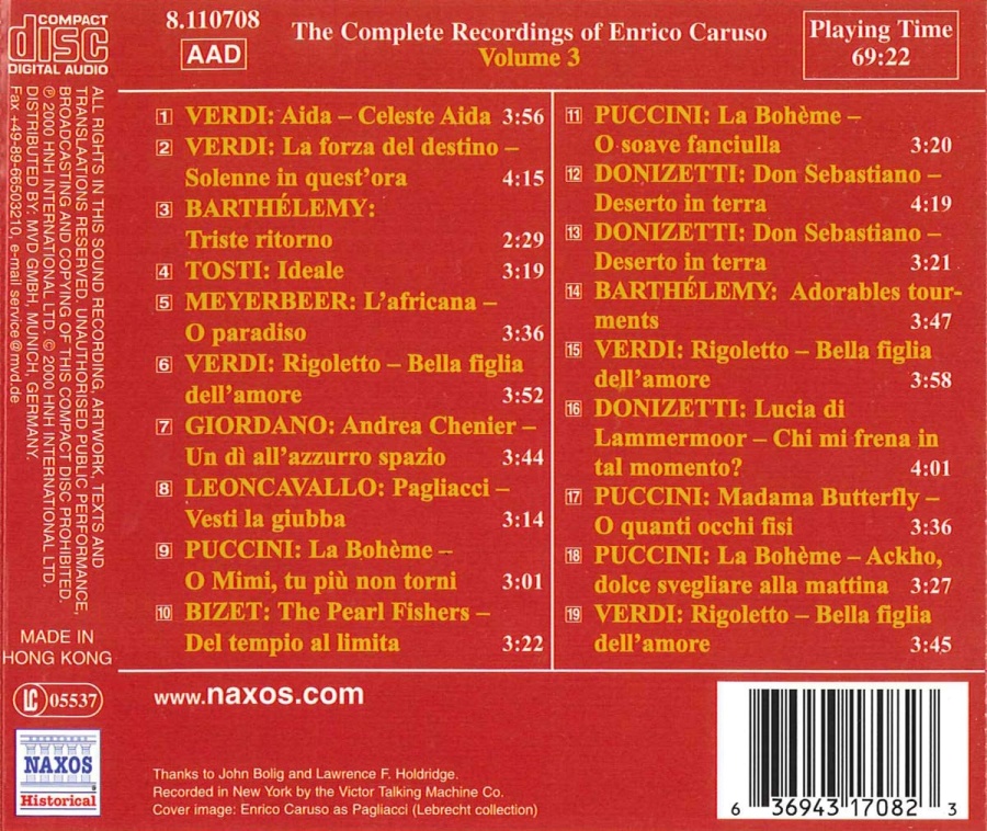 CARUSO, Enrico: Complete Recordings, Vol. 3 (1906-1908) - slide-1