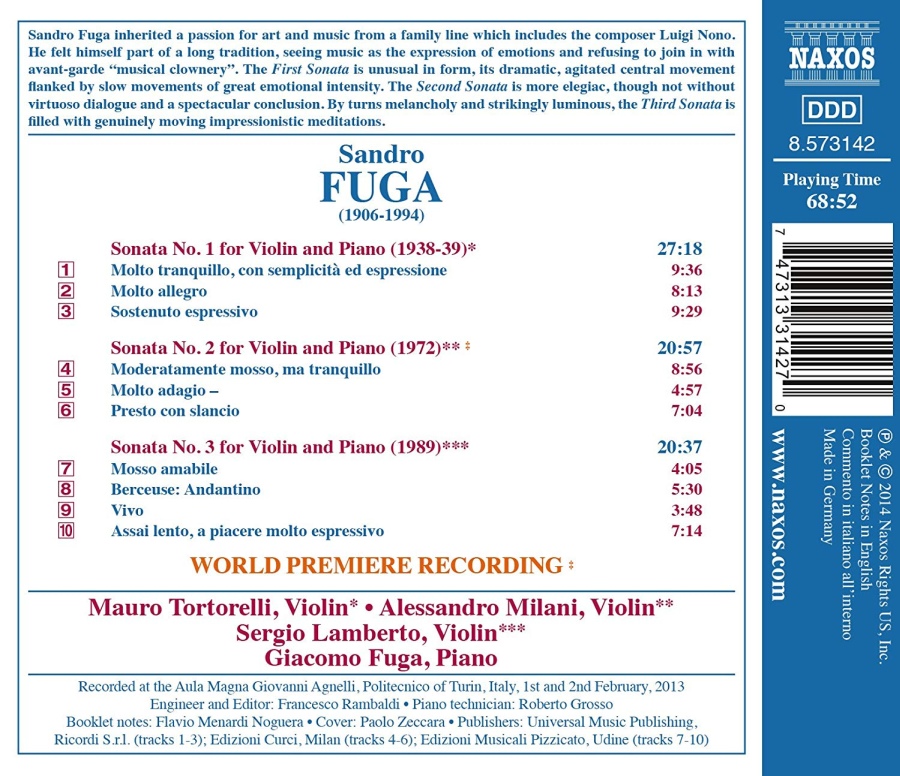Fuga: Three Violin Sonatas - slide-1