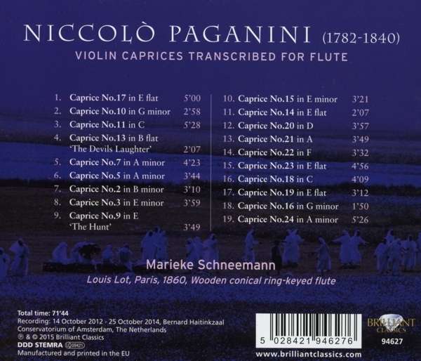 Paganini: Violin caprices transcribed for flute - slide-1