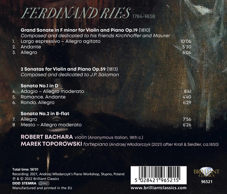 Ries: 3 Violin Sonatas - slide-1