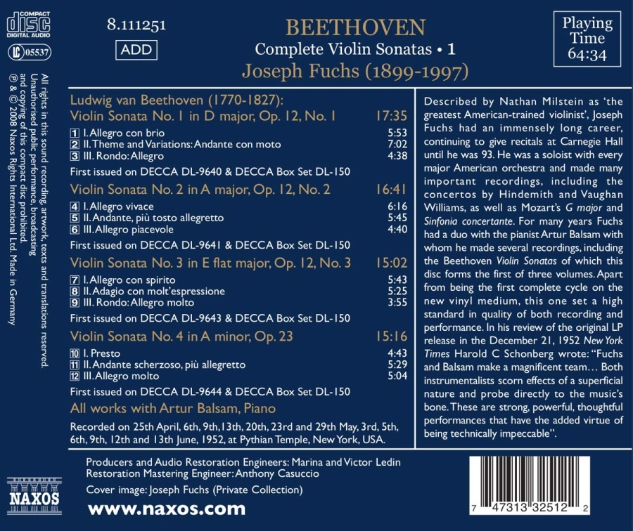 Beethoven:  Complete Violin Sonatas Vol. 1 - slide-1