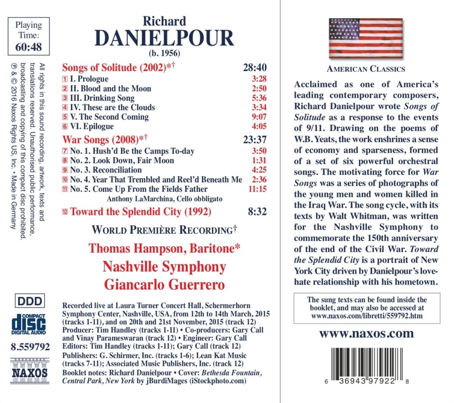 Danielpour: Songs of Solitude; War Songs - slide-1