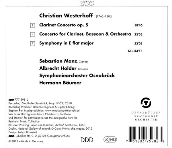 Westerhoff: Clarinet Concerto op. 5, Double Concerto, Symphony - slide-1