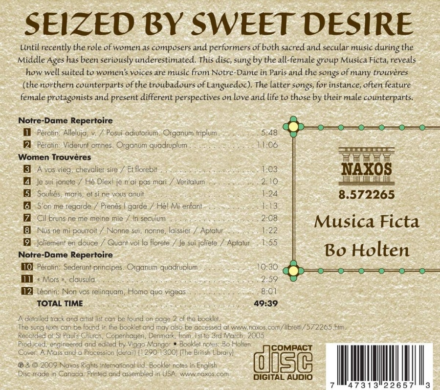 SEIZED BY SWEET DESIRE - tematyka kobieca w muzyce średniowiecza, muzyka sakralna i świecka - slide-1