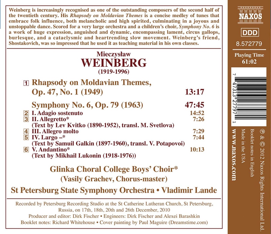 Weinberg: Symphony No. 6, Rhapsody on Moldavian Themes - slide-1