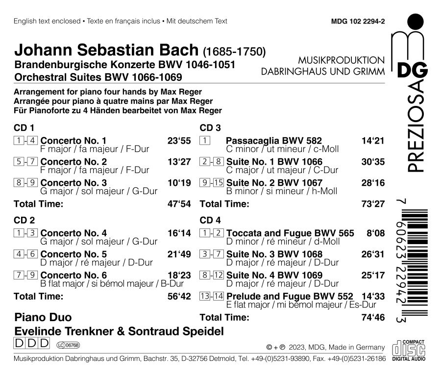 Bach: Brandenburg conc., Orchestral suites, Organ works (arr. Max Reger) - slide-1