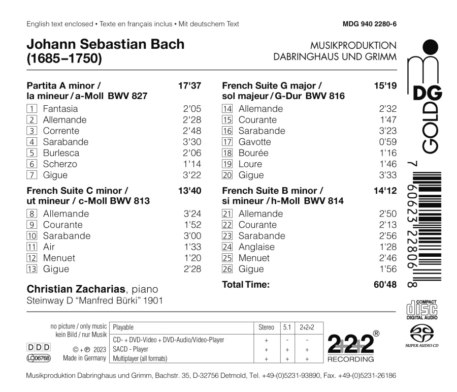 Bach: Partita A Minor; French Suites - slide-1