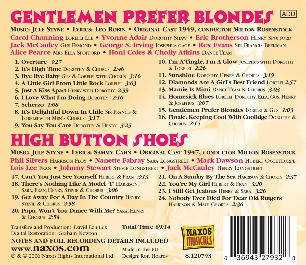 Styne, Jule: Gentlemen Prefer Blondes/High Button Shoes - slide-1