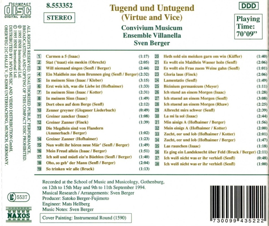 Tugend und Untugend - German Music from the Time of Luther - slide-1