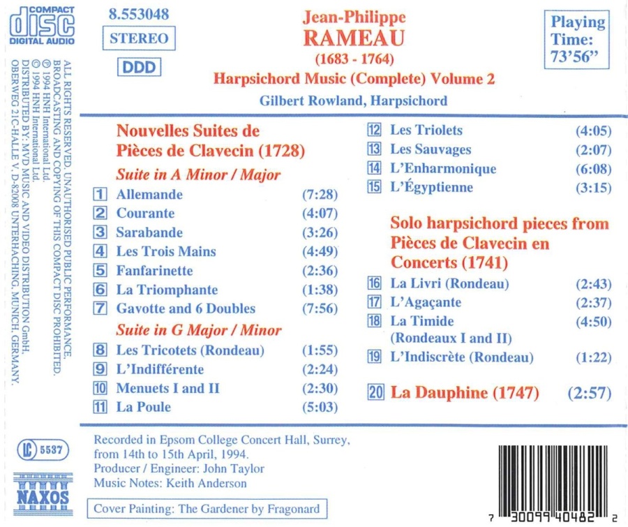 RAMEAU: Harpsichord Music Vol. 2 - slide-1