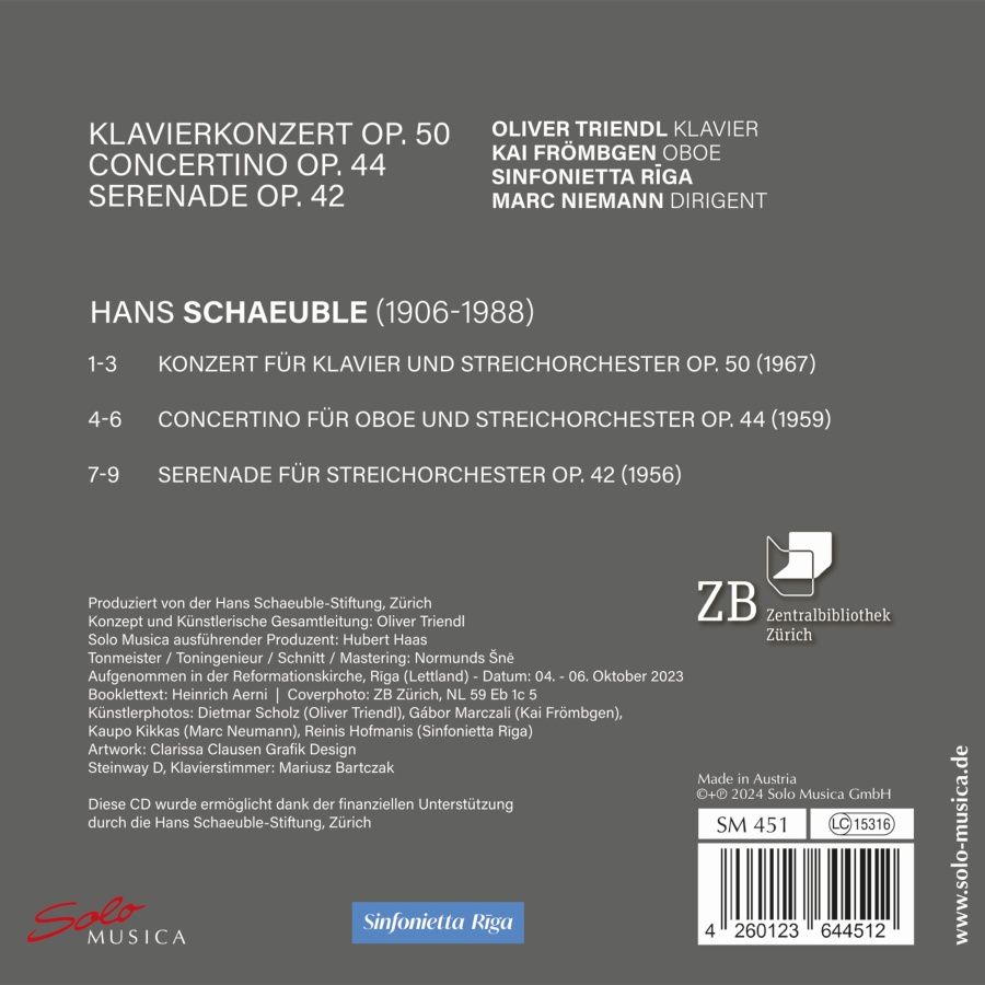 Schaeuble: Klavierkonzert; Concertino; Serenade - slide-1