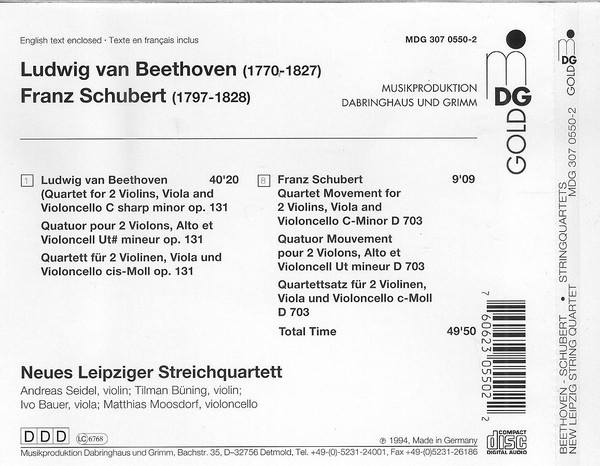 Beethoven/Schubert: String Quartet Op. 131 / Quartet Movement C-Minor - slide-1