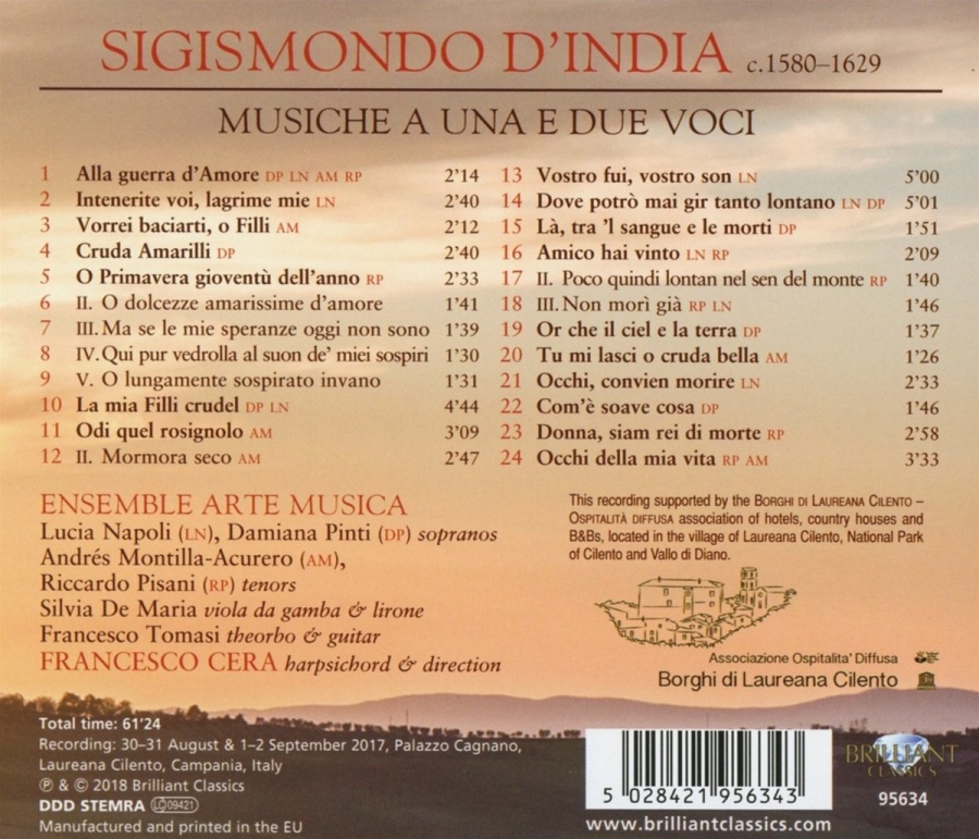 D'India: Musiche a una e due voci - slide-1