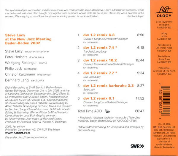 Steve Lacy: New Jazz Meeting Baden-Baden 2002 - slide-1