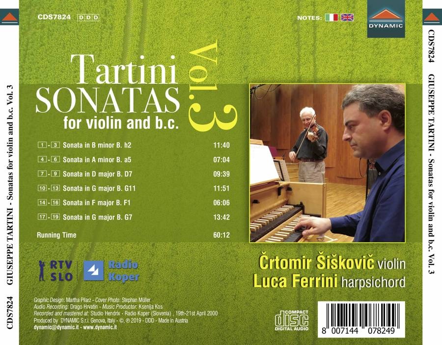 Tartini: Sonatas for violin and basso continuo Vol. 3 - slide-1