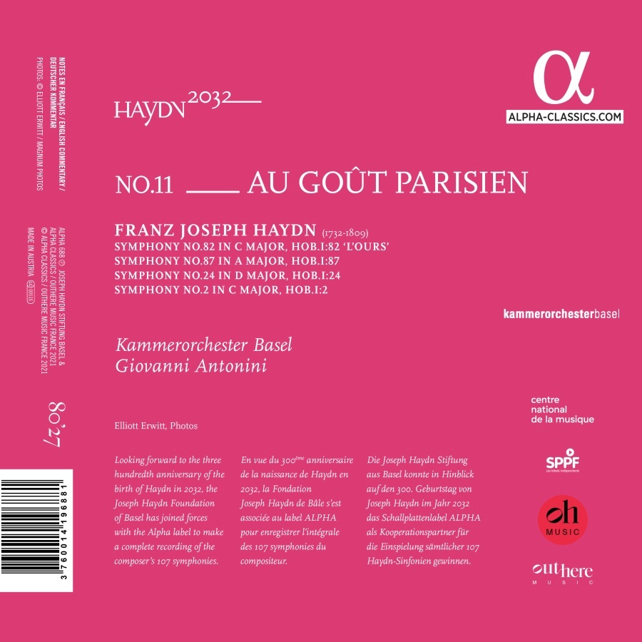 Haydn 2032 Vol. 11 - Au goût parisien - slide-1