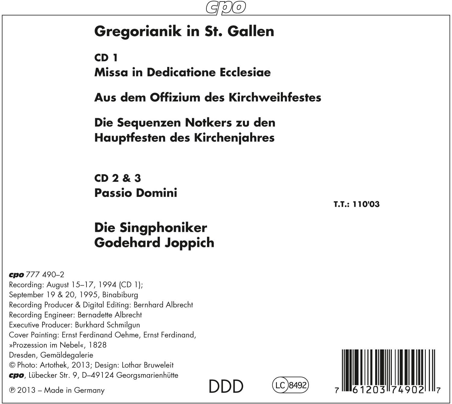 Gregorianik in St. Gallen - Missa in Dedicatione Ecclesiae, Passio Domini - slide-1