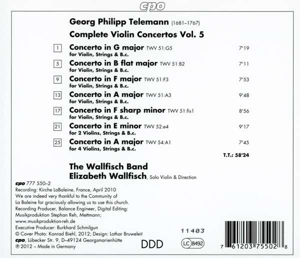 Telemann: Complete Violin Concertos Vol. 5 - slide-1