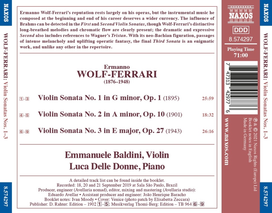 Wolf-Ferrari: Dreams and Drama - Violin Sonatas 1 - 3 - slide-1