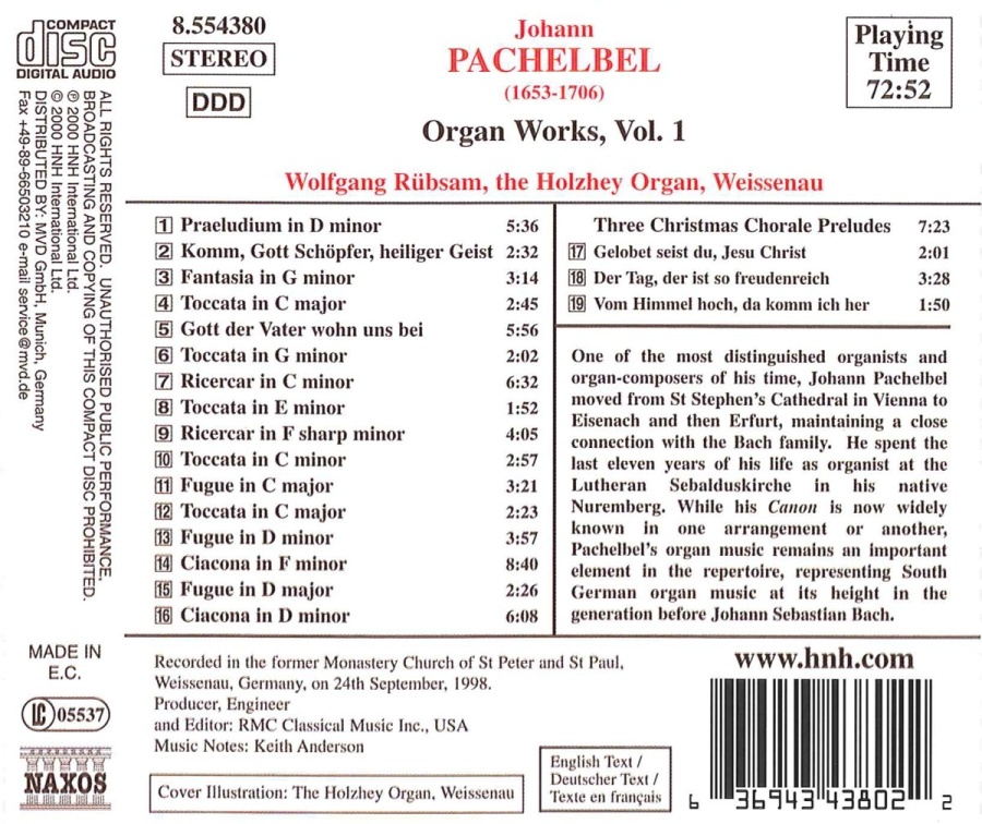 PACHELBEL: Organ Works, Vol. 1 - slide-1