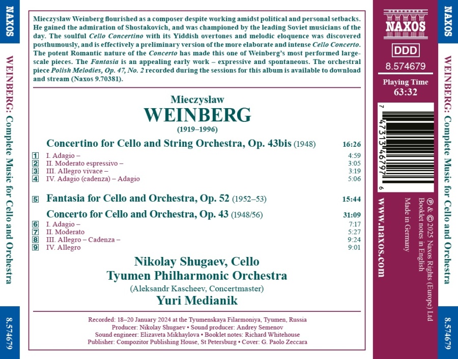Weinberg: Complete Music for Cello and Orchestra - slide-1