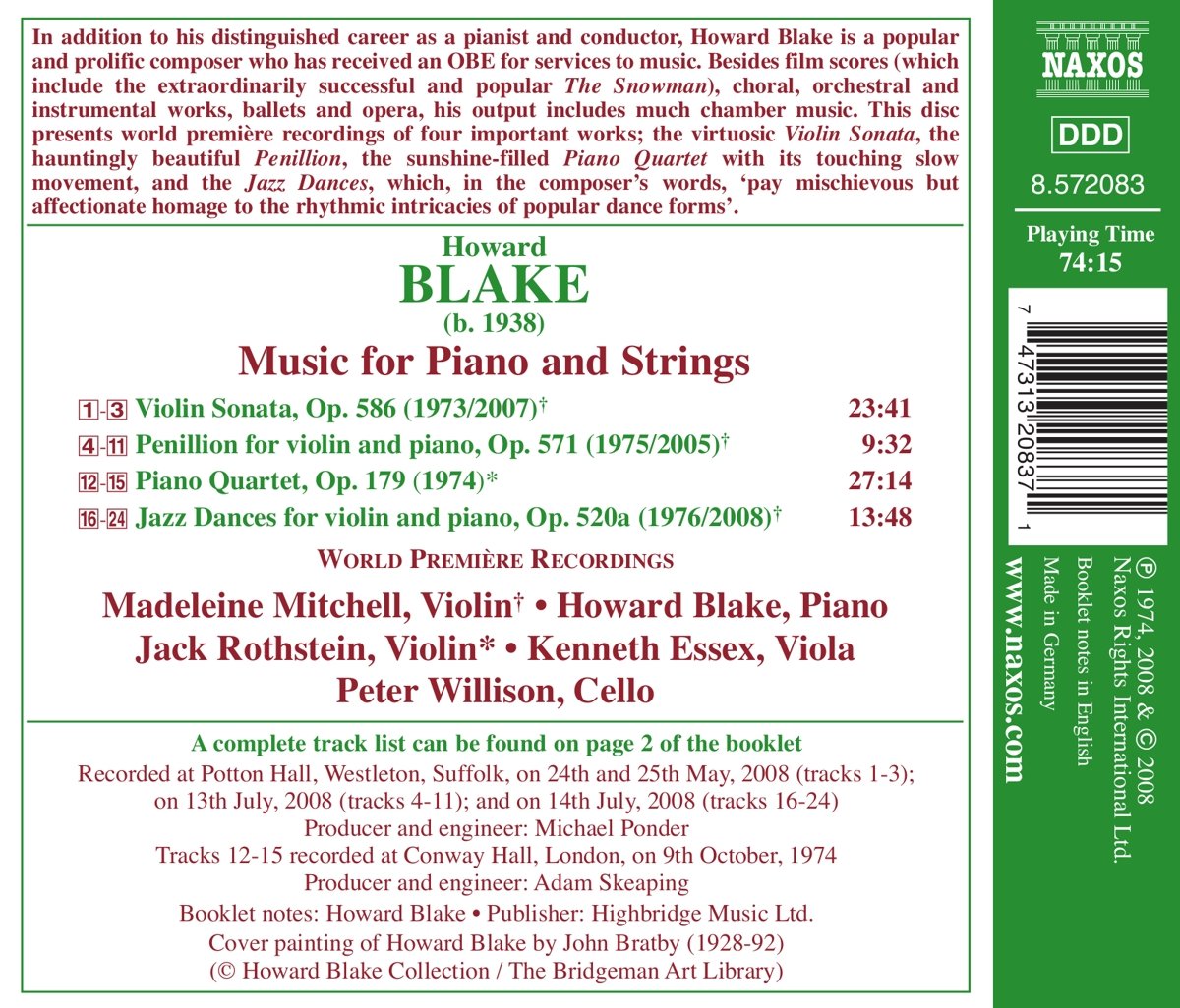 BLAKE: Music for piano & strings - slide-1