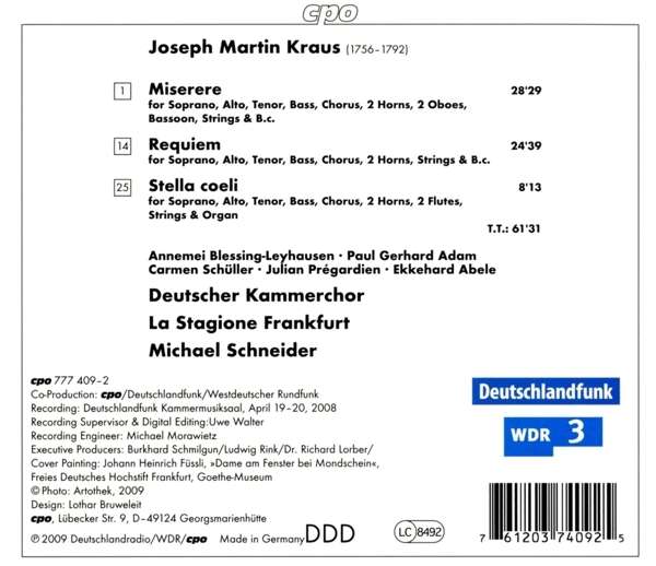 Kraus: Sacred Works - Miserere, Requiem, Stella coeli - slide-1