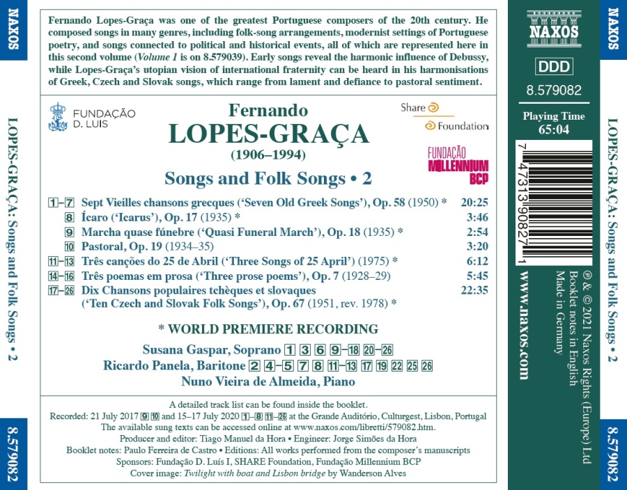 Lopes-Graça: Songs and Folk Songs Vol. 2 - slide-1