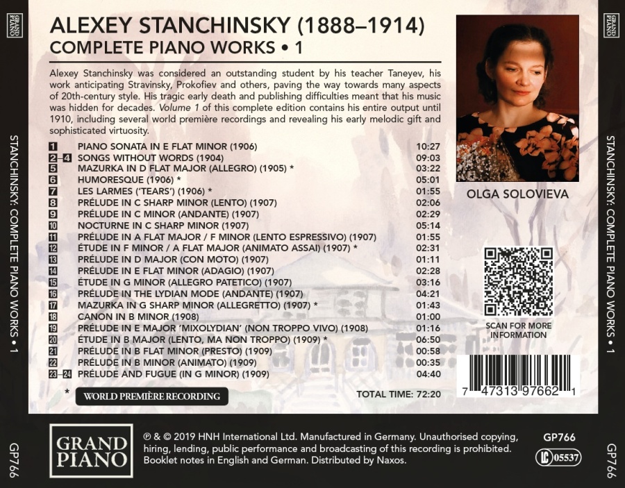 Stanchinsky: Piano Works Vol. 1 - slide-1