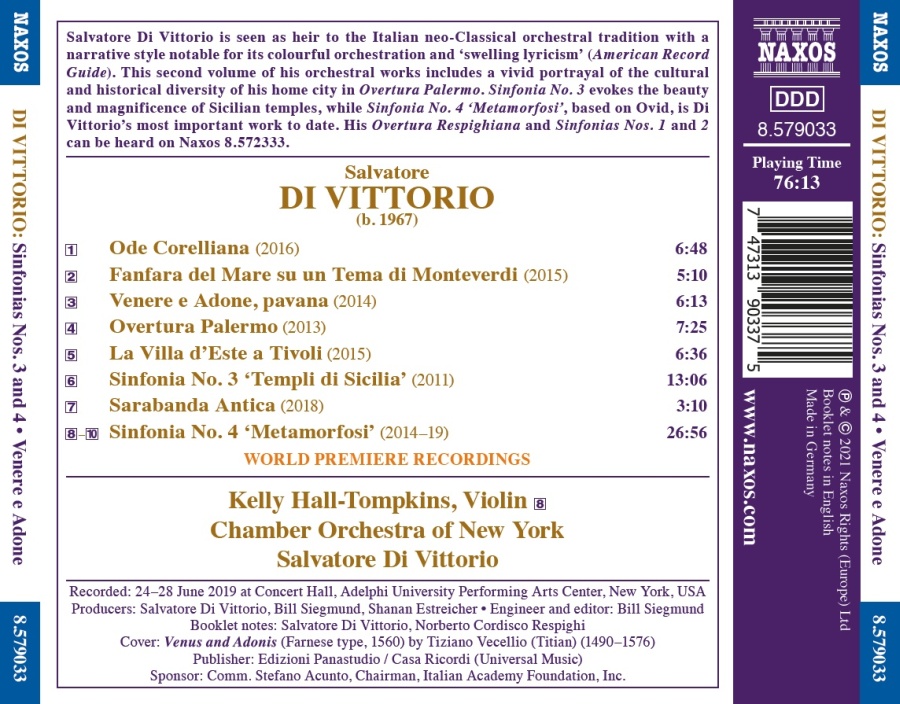 Di Vittorio: Sinfonias Nos. 3 & 4 - slide-1