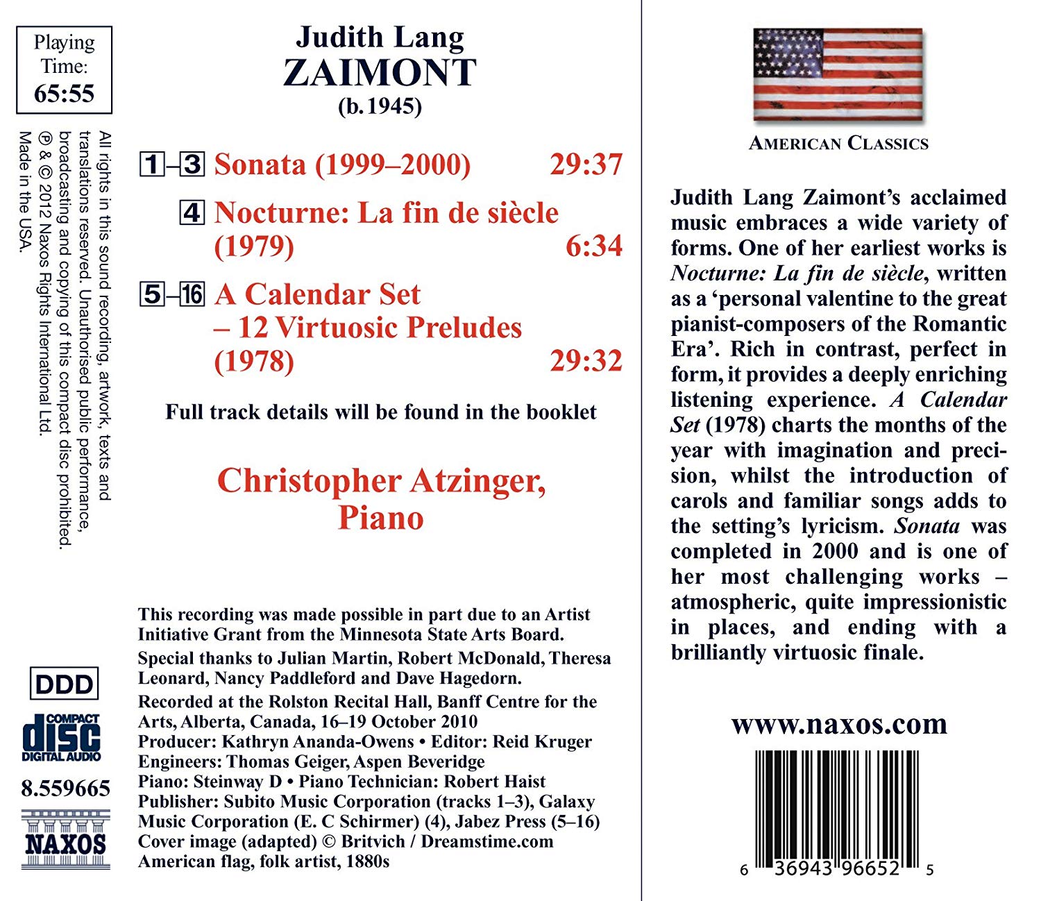 Zaimont: Sonata, A Calendar Set - slide-1
