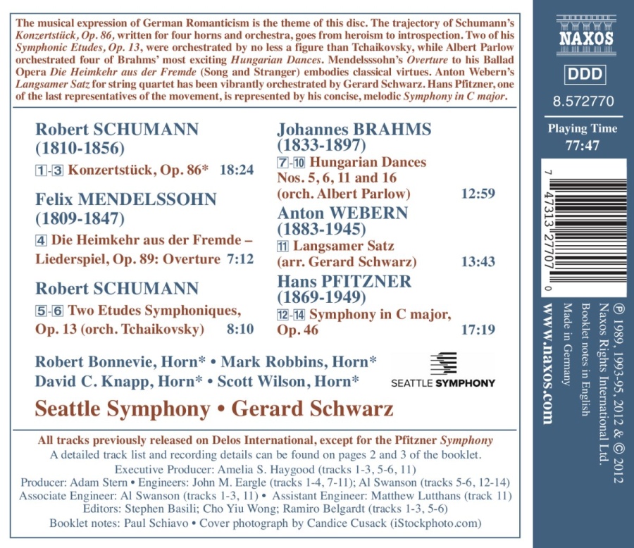 Pfitzner: Symphony in C Major; Schumann: Konzertstück for 4 Horns, Mendelssohn, Brahms, Webern - slide-1