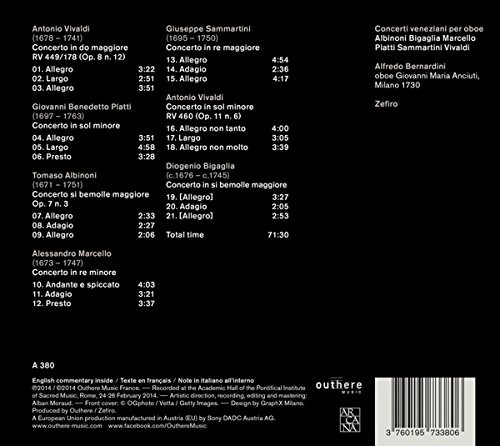 Concerti veneziani per oboe - Albinoni; Bigaglia; Marcello; Platti; Sammartini; Vivaldi - slide-1