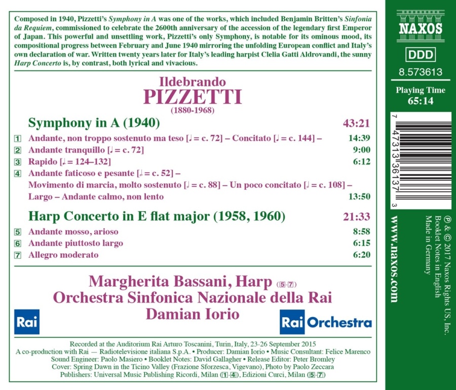 Pizzetti: Symphony in A; Harp Concerto - slide-1