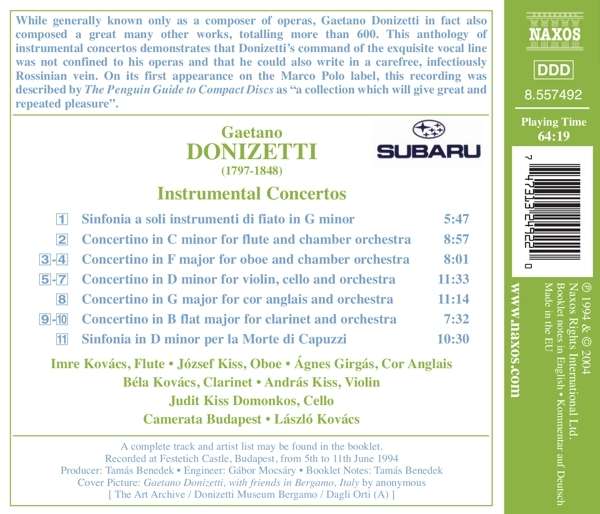 DONIZETTI: Double Concerto; Flute Concertino; Clarinet Concertino - slide-1