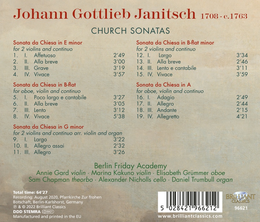 Janitsch: Church Sonatas - slide-1