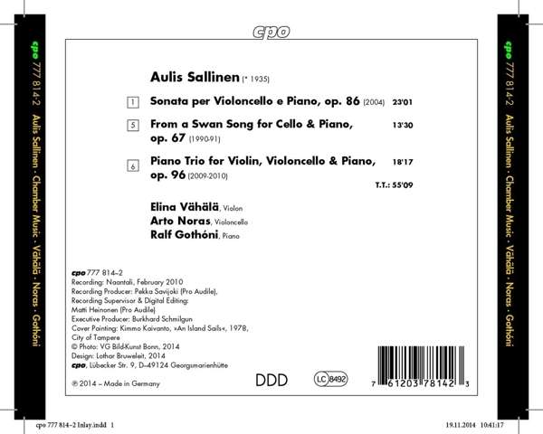 Sallinen: Piano Trio Cello Sonata From a Swan Song - slide-1