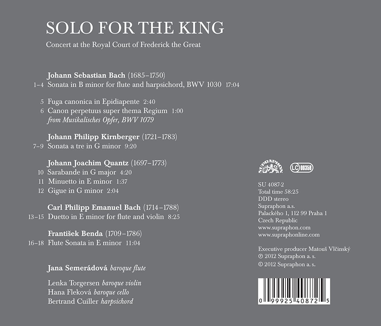 Solo for the King - koncert na dworze Fryderyka Wielkiego - J.S. & C.P.E. Bach, Kirnberger, Quantz, Benda - slide-1