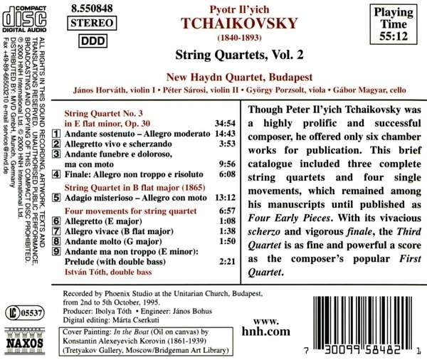 TCHAIKOVSKY: String Quartets vol. 2 - slide-1