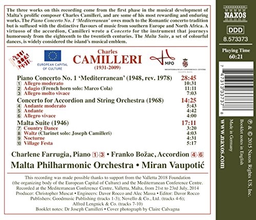 Camilleri: Piano Concerto No. 1 "Mediterranean"; Accordion Concerto; Malta Suite - slide-1