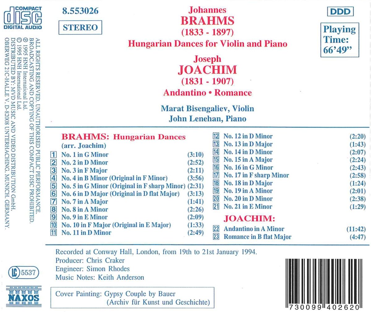 Joachim/Brahms: Hungarian Dances - slide-1