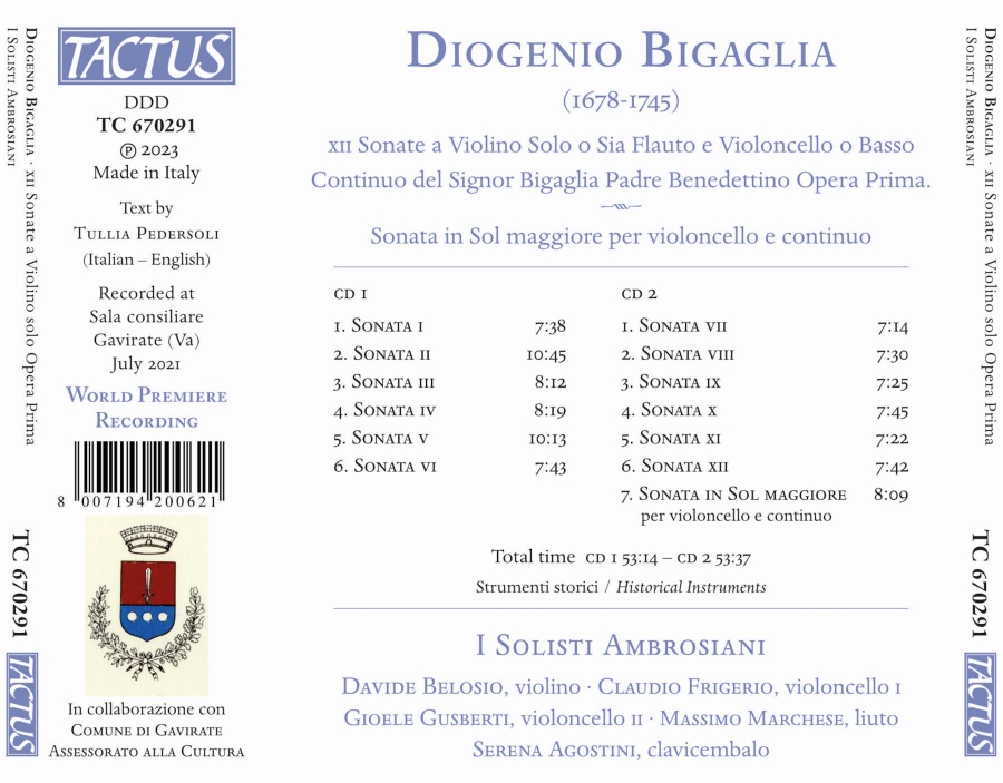 Bigaglia: 12 Sonate a violino solo - slide-1