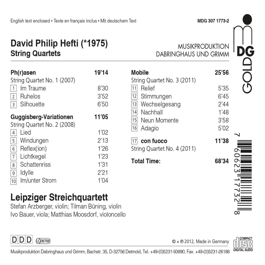 Hefti: String Quartets Nos. 1-4 - slide-1