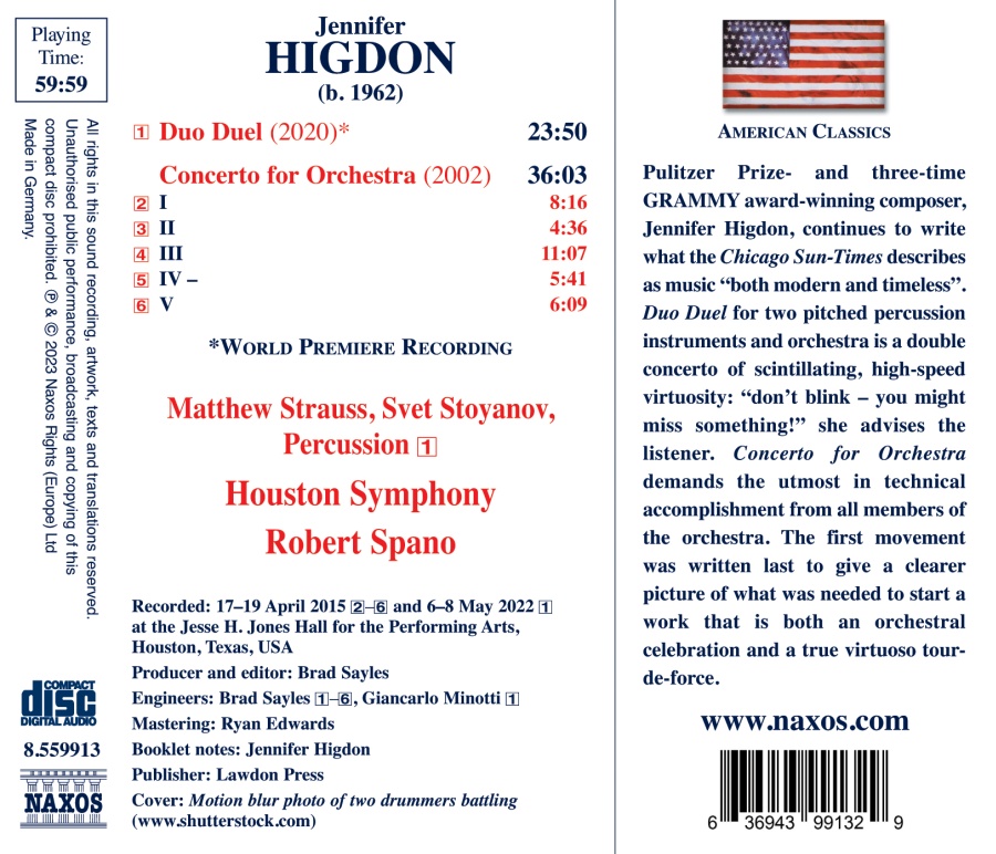 Higdon: Duo Duel; Concerto For Orchestra - slide-1