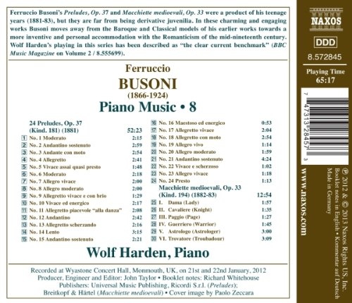 BUSONI: Piano Music Vol. 8 - 24 Preludes Op. 37, Macchiette medioevali - slide-1